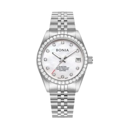 Bonia Elegance Automatic BNB10876-2357S White Mother Of Pearl Dial Color Women Watch